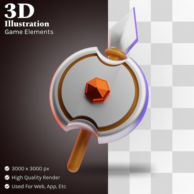 Ilustración de lanza 3d