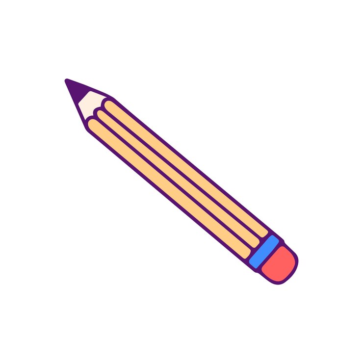 PSD ilustración con lápiz de dibujos animados