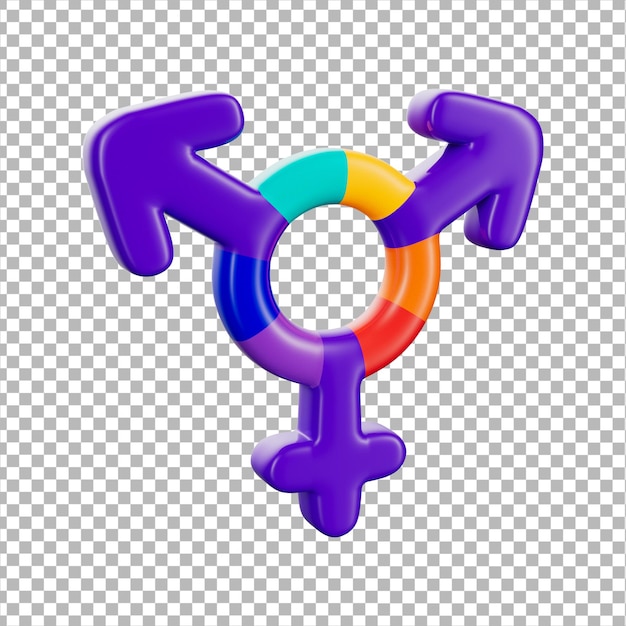 PSD ilustración lgbt 3d