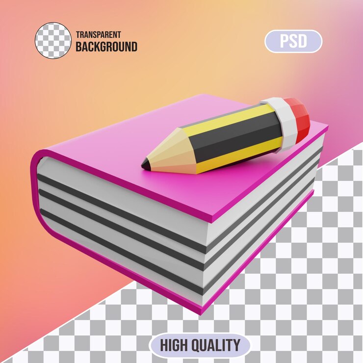 PSD ilustración de un libro en 3d