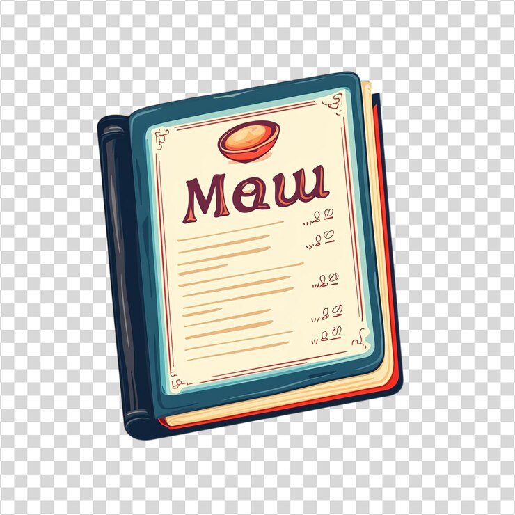 PSD ilustración del libro de menús de los restaurantes