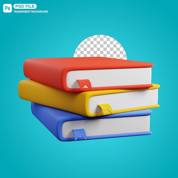 Ilustración de libros 3D