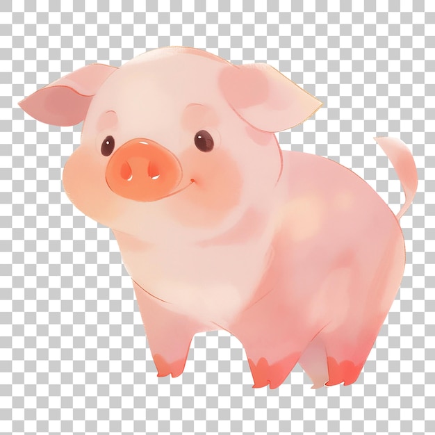 PSD ilustración linda de un cerdo aislado en un fondo transparente png