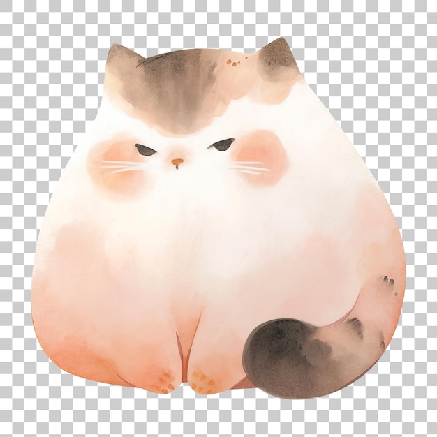 PSD ilustración de un lindo gato aislado en un fondo transparente png