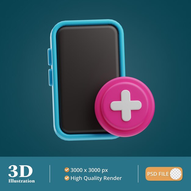Ilustración de llamada de emergencia del hospital 3d