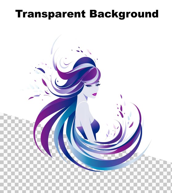 PSD una ilustración de un logotipo de mujer de estilo de la industria de la belleza en un fondo transparente