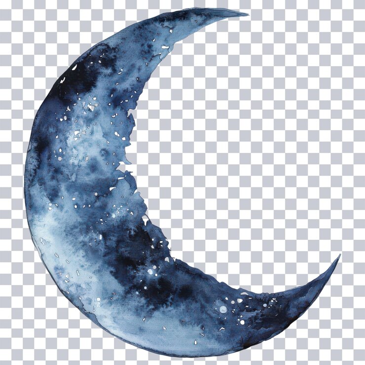 PSD ilustración de luna en acuarela para proyectos artísticos en fondo transparente png
