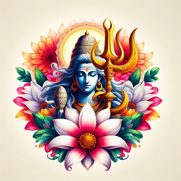 PSD ilustración de maha shivratri