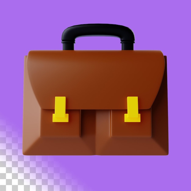 Ilustración de maletín marrón 3d