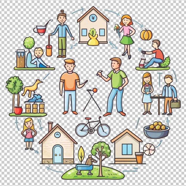 Ilustración a mano del concepto de estilo de vida