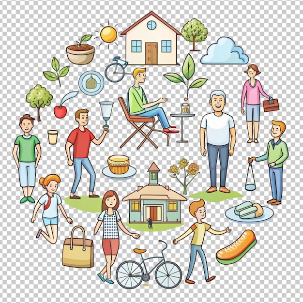 Ilustración a mano del concepto de estilo de vida