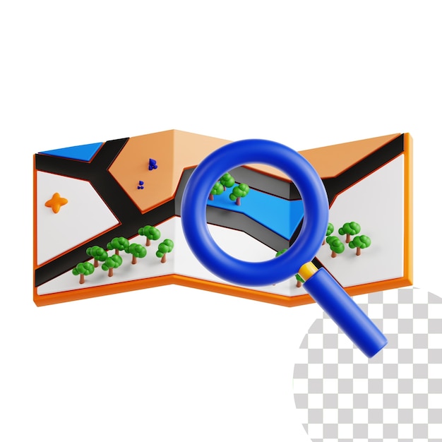 Ilustración del mapa de búsqueda en 3D