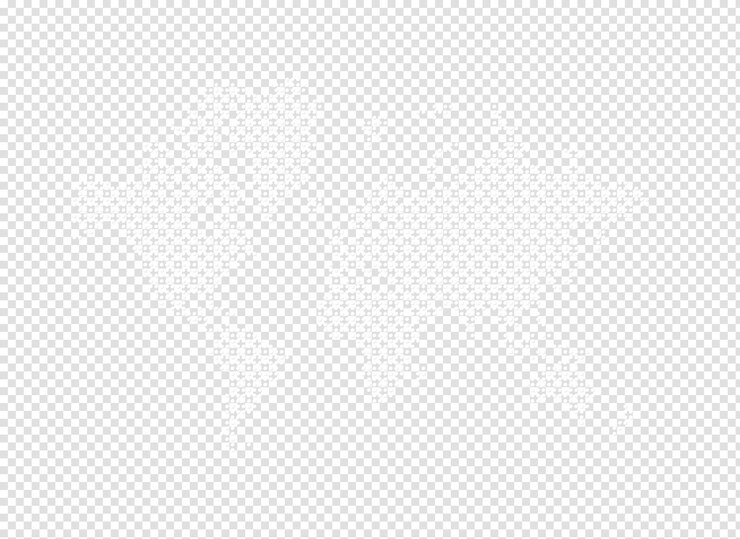 PSD ilustración de un mapa del mundo blanco hecho de puntos en un fondo transparente.