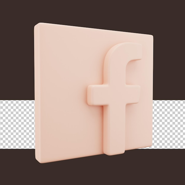 PSD ilustración de maqueta con estilo mate de logotipo 3d de facebook