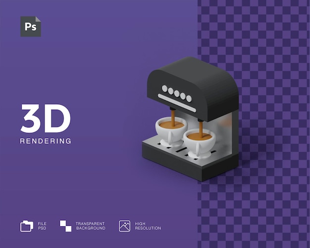 Ilustración de máquina de café 3D