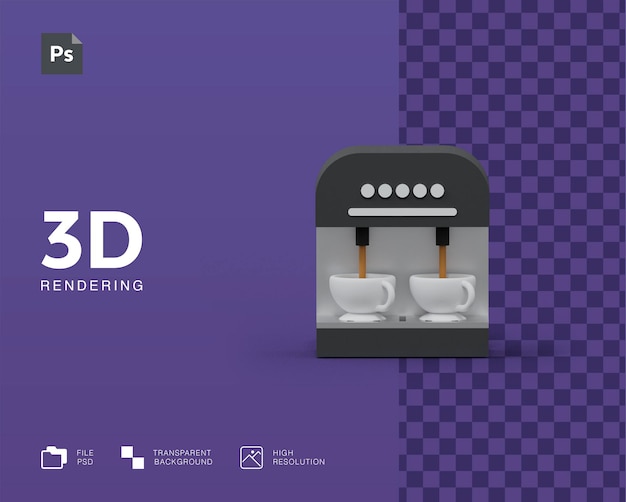 Ilustración de máquina de café 3d