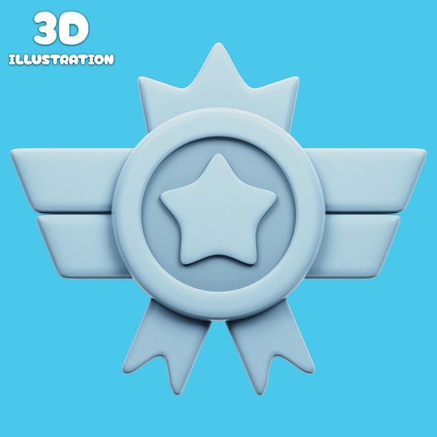 Ilustración de medalla de premio 3D