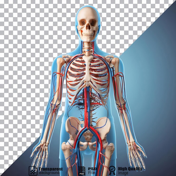 PSD ilustración médica en 3d del sistema circulatorio humano