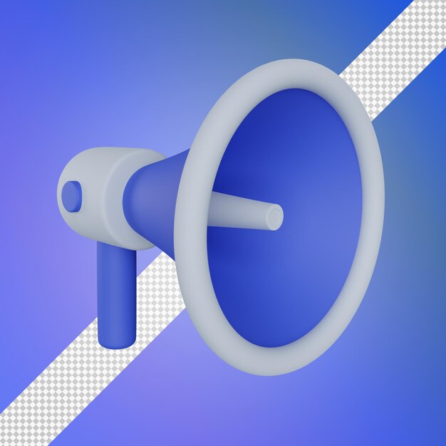 Ilustración del megáfono en 3D