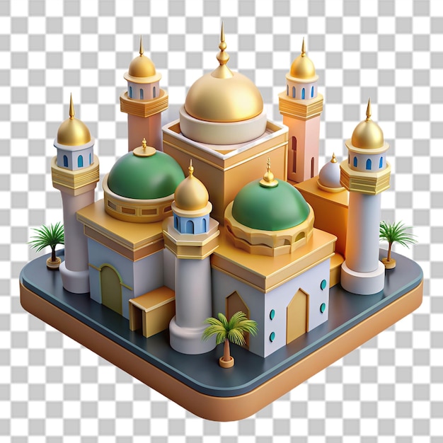 PSD ilustración de una mezquita en 3d