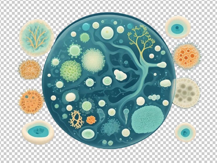 PSD ilustración de microorganismo