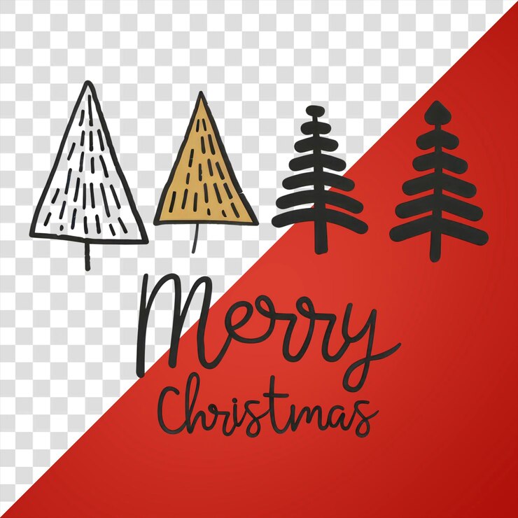 PSD ilustración minimalista del árbol de navidad