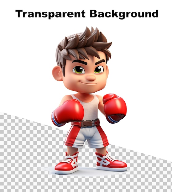 Una ilustración de un modelo 3d de un boxeador listo para el combate