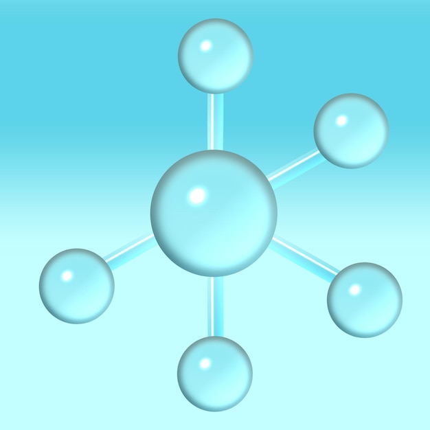 Ilustración de la molécula química Modelo 3D Estructura molecular Pentacloruro de fósforo PCl5