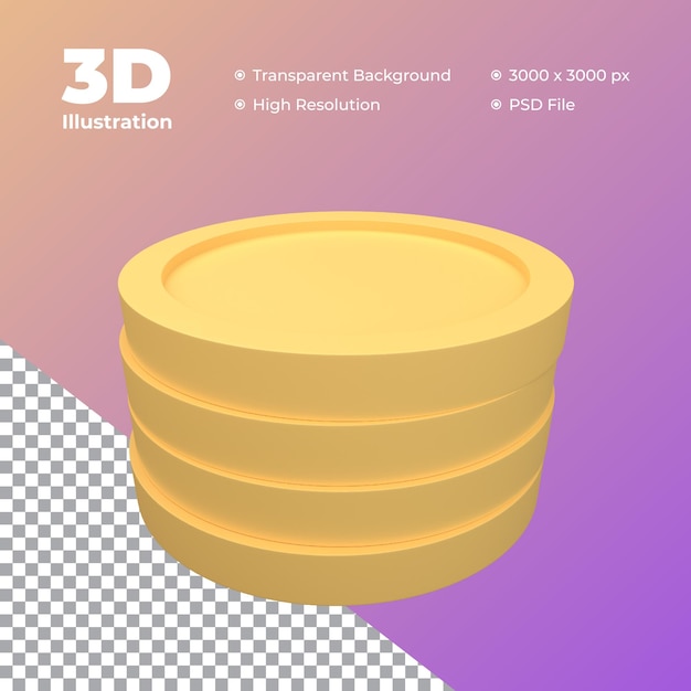 Ilustración de moneda 3D