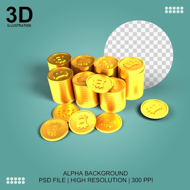 Ilustración de moneda 3d