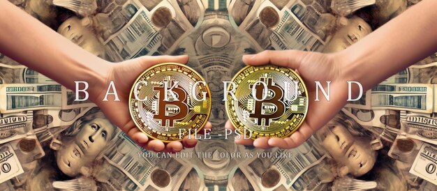 PSD ilustración de la moneda bitcoin