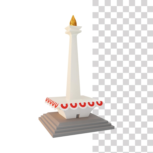Ilustración del monumento a Monas en 3D