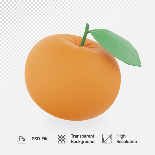 PSD ilustración naranja 3d