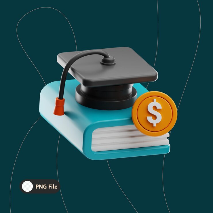 PSD ilustración de negocios de inversión en educación 3d