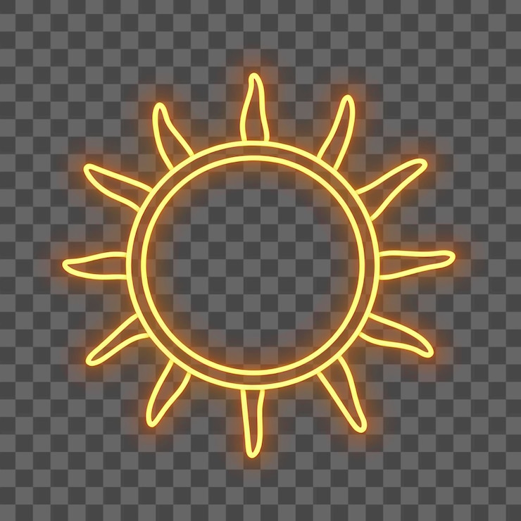 PSD ilustración de neón con luz solar de png