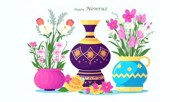 Ilustración de nowruz de vector plano libre