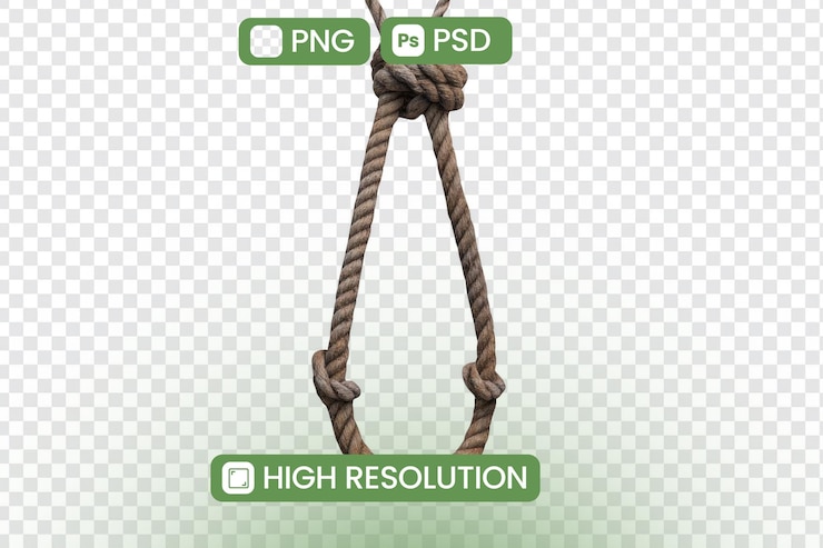 PSD ilustración de nudo de cuerda aislada en fondo transparente diseño realista de alta resolución descarga gratuita perfecto para proyectos y diseños