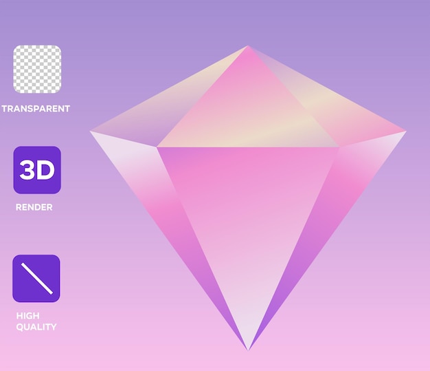 Ilustración del objeto 3D de la joya de diamante