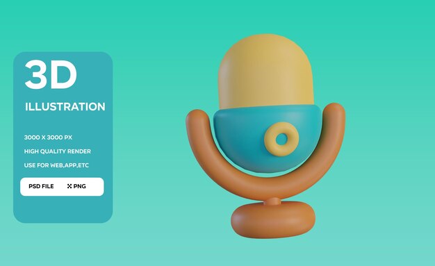 Ilustración del objeto 3D del micrófono