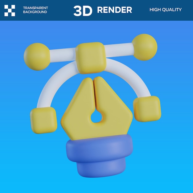 Ilustración del objeto 3D de la pluma de herramienta