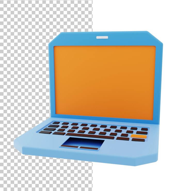 PSD ilustración del objeto del icono de la computadora portátil de juegos 3d
