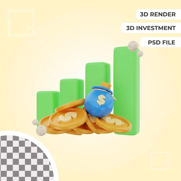 Ilustración de objeto de icono de fluctuación 3d premium psd