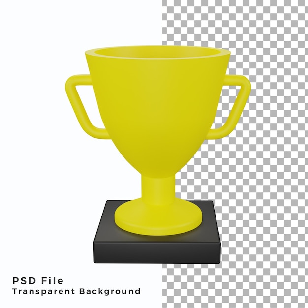 Ilustración de objeto de icono de trofeo 3d de alta calidad