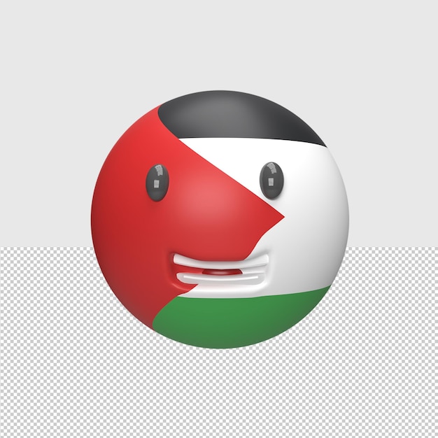 PSD ilustración de objeto renderizado de bola de país de palestina 3d