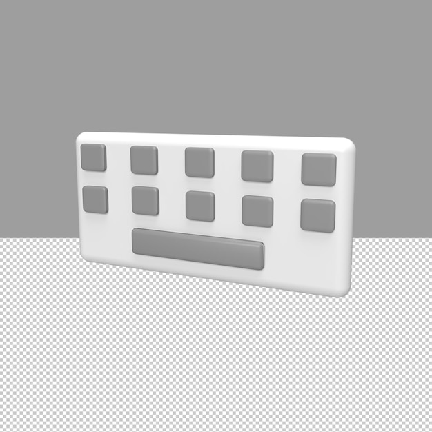 Ilustración de objeto renderizado de teclado 3D