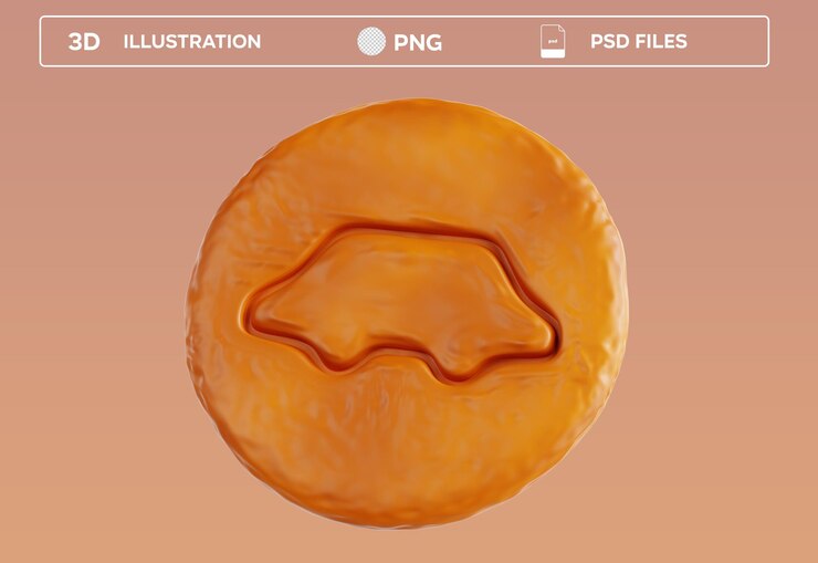 PSD ilustración de objetos 3d de dalgona candy