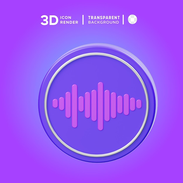 Ilustración de las ondas sonoras del icono 3d