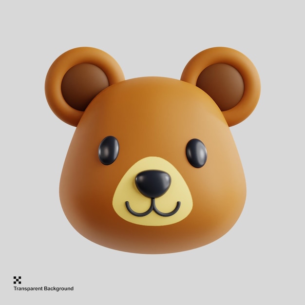 PSD ilustración de oso 3d