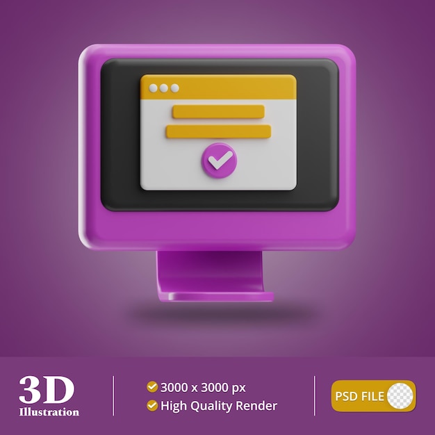 Ilustración de pago en línea de marketing digital 3d