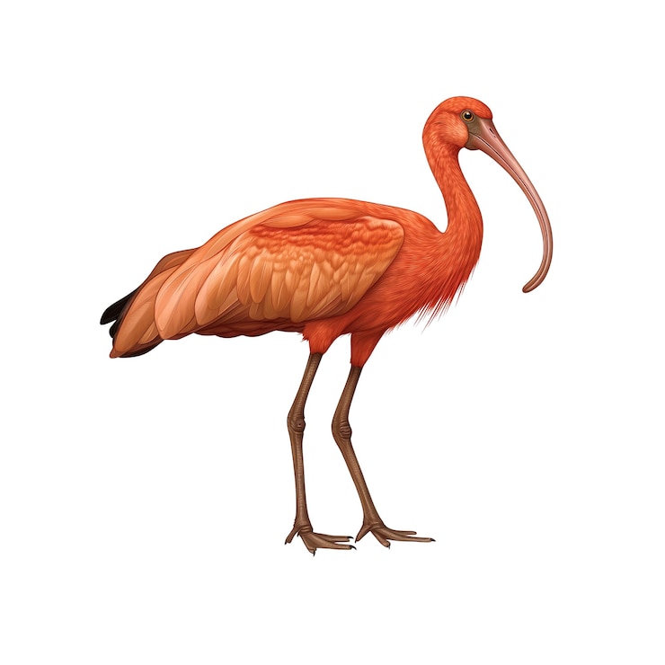 PSD ilustración del pájaro ibis escarlata